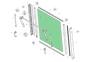 Стекло заднее TEREX (TLB 840/890/990/995) T100039