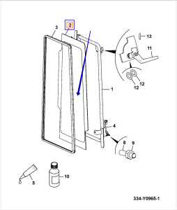 Стекло боковое левое JCB 3DX/4DX JCB (Original) 334/Y0835