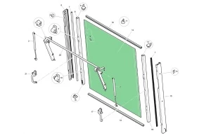 Стекло заднее нижнее TEREX (820/860/940) 6099909M1
