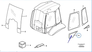 Стекло двери правое нижнее (BL61/BL71) VOE11149774